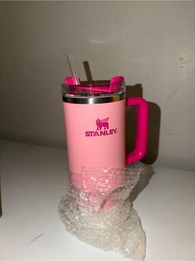 Stanley Pink Two-Tone Insulated Mug with Handle and Straw